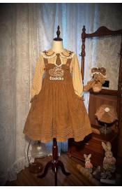 Alice Girl Little Bear's Cookie Corduroy JSK(7th Pre-Order/Full Payment Without Shipping)